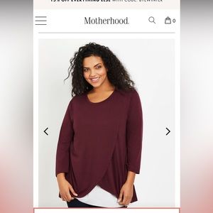 NWT Motherhood Maternity Pull-Over Tulip Hem Nursing Shirt